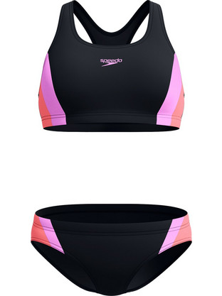 Speedo Αθλητικό Bikini Set Μπουστάκι Μαύρο Ροζ 8-00457215357