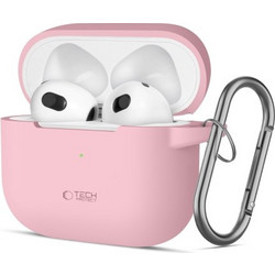 Tech-Protect Hook Θήκη Σιλικόνης με Γάντζο για Apple AirPods 3 Ροζ