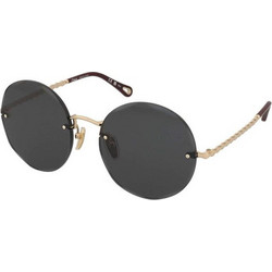 Chloe CH0254S 001 Ανδρικά Γυαλιά Ηλίου Στρογγυλά Μεταλλικά Ασημί με Μαύρο Φακό