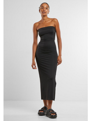 Urban Classics Midi Καλοκαιρινό Καθημερινό Φόρεμα Μαύρο TB7468-00007