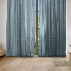 WhiteEgg Κουρτίνα Παραθύρου με Τρέσα 270x280 K0188-4 Grey Blue