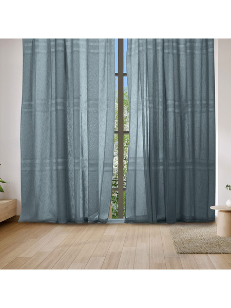 WhiteEgg Κουρτίνα Παραθύρου με Τρέσα 270x280 K0188-4 Grey Blue