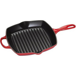Le Creuset Square Cherry Red Σχαροτήγανο Μαντεμένιο Αντικολλητικό 26x26cm 24147232711