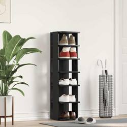 vidaXL Παπουτσοθήκη Ξύλινη Μαύρη M25xΠ27xY102cm 862066