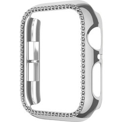 Sonique Luxury Diamond Πλαστική Θήκη για Apple Watch 4 / 5 / 6 / SE 44mm Ασημί