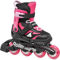 Rollerblade Microblade Inline Αυξομειούμενα Rollers Μαύρα Ροζ