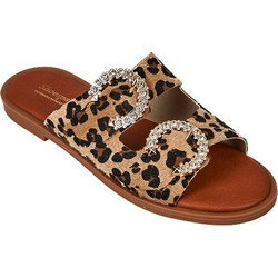 Elenross Γυναικεία Σανδάλια Suede Καφέ Μπεζ GS09690W-LEO