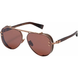 Balmain BPS125E-62 Ανδρικά Γυαλιά Ηλίου Aviator Μεταλλικά Μαύρα με Καφέ Φακό