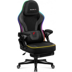 Huzaro Force 4.6 Καρέκλα Gaming Mesh με Ρυθμιζόμενα Μπράτσα και Υποπόδιο και RGB Μαύρη