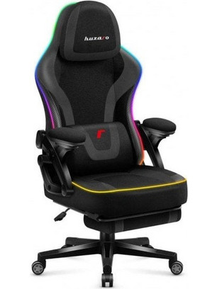 Huzaro Force 4.6 Καρέκλα Gaming Mesh με Ρυθμιζόμενα Μπράτσα και Υποπόδιο και RGB Μαύρη