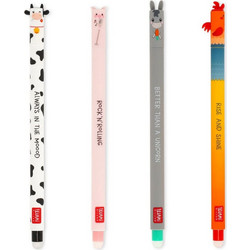 Legami Farm Sweet Σετ Στυλό Gel που Σβήνει 0.7mm Πολύχρωμο 4τμχ