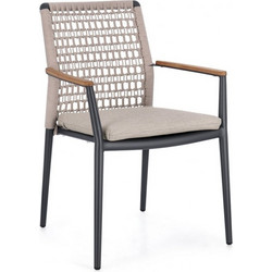 Bizzotto Maddox Πολυθρόνα Κήπου Rattan Ανθρακί 0663650