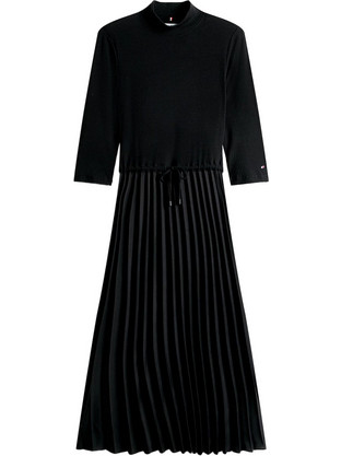 Tommy Hilfiger Midi Καθημερινό Φόρεμα Μεταξωτό Μαύρο WW0WW46138-BDS
