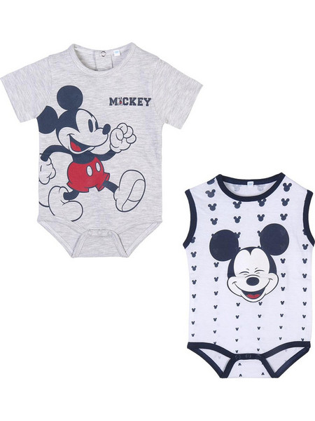Disney Mickey Mouse Σετ Φορμάκια Αμάνικα Κοντομάνικα για Αγόρι Γκρι Μπλε 2200009299