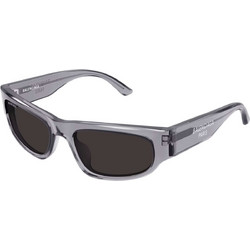 Balenciaga BB0388S 004 Ανδρικά Γυαλιά Ηλίου Μάσκα Κοκάλινα Γκρι με Μαύρο Φακό