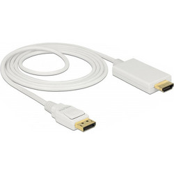 DeLOCK Καλώδιο DisplayPort 1.2 to HDMI Male 2m White 83818