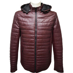Leather 100 Ανδρικό Μπουφάν Χειμωνιάτικο Δερμάτινο Μπορντό 07-M-4660