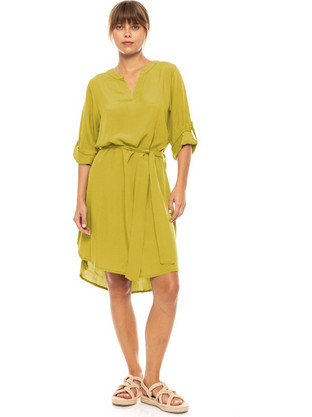 Pink Label Mini Καλοκαιρινό Καθημερινό Φόρεμα Μεταξωτό Lime BN-292-556747