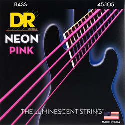 DR Strings Neon Pink NPB-45 Σετ 4 Χορδές Ηλεκτρικού Μπάσου Nickel Plated Steel 45-105" Medium Tension