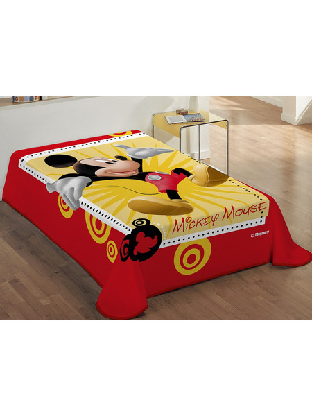 Dimcol Παιδική Κουβέρτα Βελουτέ Mickey 562 160x220 Κόκκινη Κίτρινη