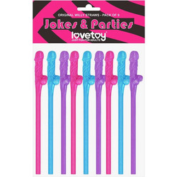 Lovetoy Willy Penis Αστεία Sexy Καλαμάκια 9τμχ Πολύχρωμα