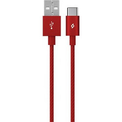 Ttec Braided USB-A to USB-C 1.2m Red 8694470664491