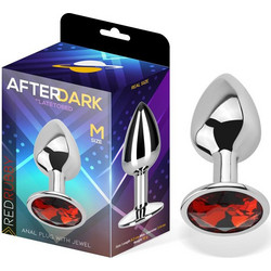 LateToBed Afterdark Πρωκτική Σφήνα Diamond Plug 7cm Ασημί Κόκκινη AD-293