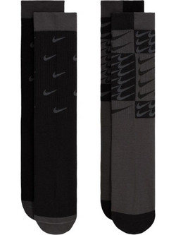 Nike Every Day Essential Ανδρικές Κάλτσες Ψηλές με Σχέδια Μαύρες Ανθρακί 2Pack HM5873-901