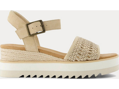 Toms Diana Καλοκαιρινές Γυναικείες Πλατφόρμες Χαμηλές Μπεζ 10021959