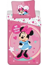 Disney Minnie Look Σετ Παιδική Παπλωματοθήκη Μονή Βαμβακερή 140x200 Ροζ