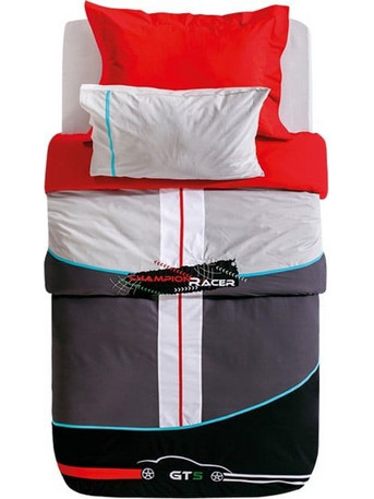 Cilek Racer Σετ Παιδική Παπλωματοθήκη Μονή Βαμβακερή 160x216 Ανθρακί