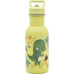 Sassi Cracky The Dinosaur Παιδικό Παγούρι Ανοξείδωτο με Καλαμάκι Lime 500ml