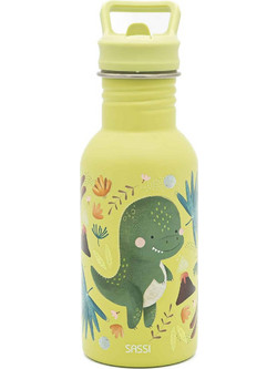 Sassi Cracky The Dinosaur Παιδικό Παγούρι Ανοξείδωτο με Καλαμάκι Lime 500ml