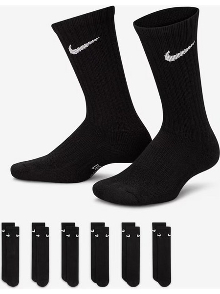 Nike Everyday Ανδρικές Κάλτσες Ψηλές Μαύρες 6Pack SX6910-010