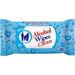 Alcohol Wipes Clean Αντισηπτικά Μαντηλάκια Χεριών 10τμχ