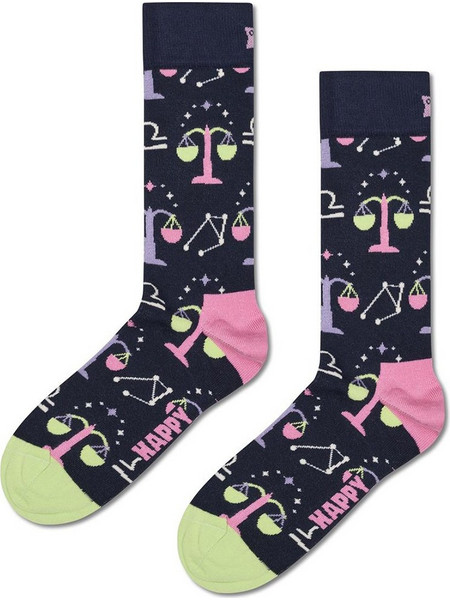 Happy Socks Libra Ανδρικές Κάλτσες Ψηλές με Σχέδια Navy Μπλε P003390-1000