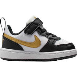 Nike Court Borough Παιδικά Sneakers Λευκά Μαύρα Χρυσά DV5458-008