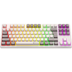 Meetion MT-MK14 Ασύρματο Μηχανικό Gaming Πληκτρολόγιο TenKeyLess με Custom Red Διακόπτες RGB White