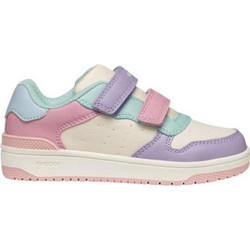 Geox Παιδικά Sneakers Λευκά Ροζ Λιλά Βεραμάν J45HXB000BCC8343