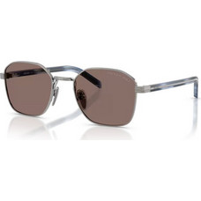 Prada PRC50S 5AV05C Ανδρικά Γυαλιά Ηλίου Τετράγωνα Μεταλλικά Ασημί με Καφέ Φακό