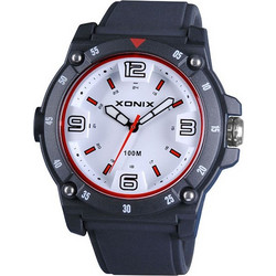 Xonix Ανδρικό Ρολόι με Μαύρο Καουτσούκ Λουράκι CAR0006