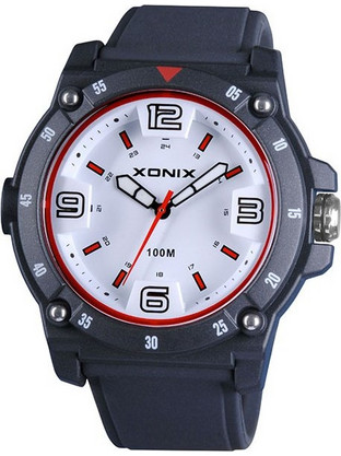 Xonix Ανδρικό Ρολόι με Μαύρο Καουτσούκ Λουράκι CAR0006