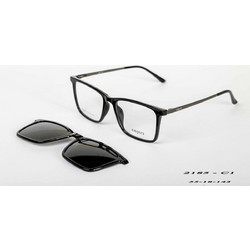 Empire TJ2185 C1 Ανδρικός Σκελετός Γυαλιών Οράσεως με Clip-On Κοκάλινος Μαύρος