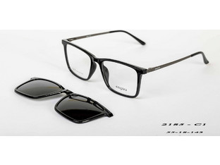 Empire TJ2185 C1 Ανδρικός Σκελετός Γυαλιών Οράσεως με Clip-On Κοκάλινος Μαύρος