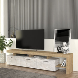 Megapap Έπιπλο Τηλεόρασης Μοριοσανίδα Oak Μ220xΠ40xΥ52cm Acnes GP042-0243,4