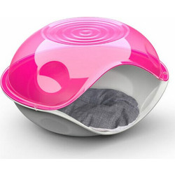 Georplast Duck Πλαστικό Σπιτάκι Γάτας 57x48x32cm Διαφανές Ροζ