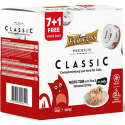 Princess Premium Classic with Pacific Tuna, Rice & Vannamei Shrimp in Jelly 8x70gr