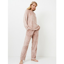 Aruelle Σετ Γυναικείες Πιτζάμες Χειμωνιάτικες Fleece Μπεζ 39.01.23.682