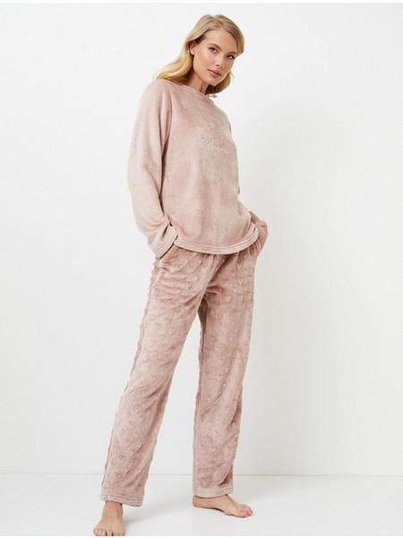 Aruelle Σετ Γυναικείες Πιτζάμες Χειμωνιάτικες Fleece Μπεζ 39.01.23.682