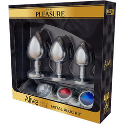 Alive Anal Pleasure Πρωκτικές Σφήνες Diamond Plugs Ασημί 3τμχ